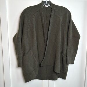 Melrose and Market Olive Green Knit Open Front Cardigan Sweater XS‎ S